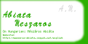 abiata meszaros business card
